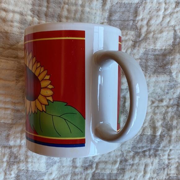 Sunflower on Bright Red Coffee Mug by EHI - Picture 4 of 6